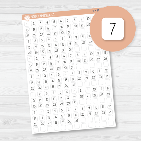 6 Months of Date Dot Covers Tiny Planner Stickers | FC12 Script Square | B-499-B