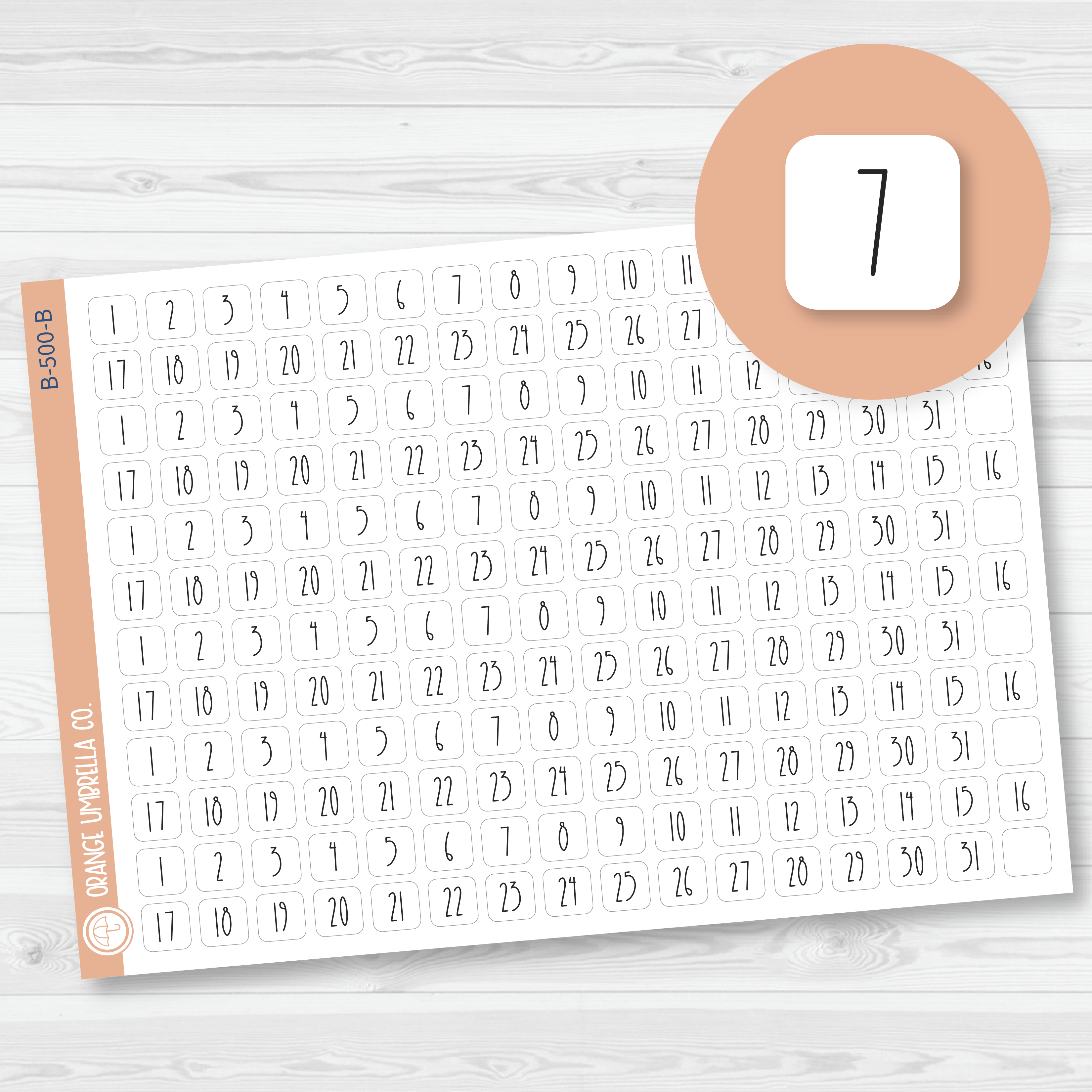 CLEARANCE | 6 Months of Date Dot Covers Planner Stickers | FC12 Print Square | B-500-B