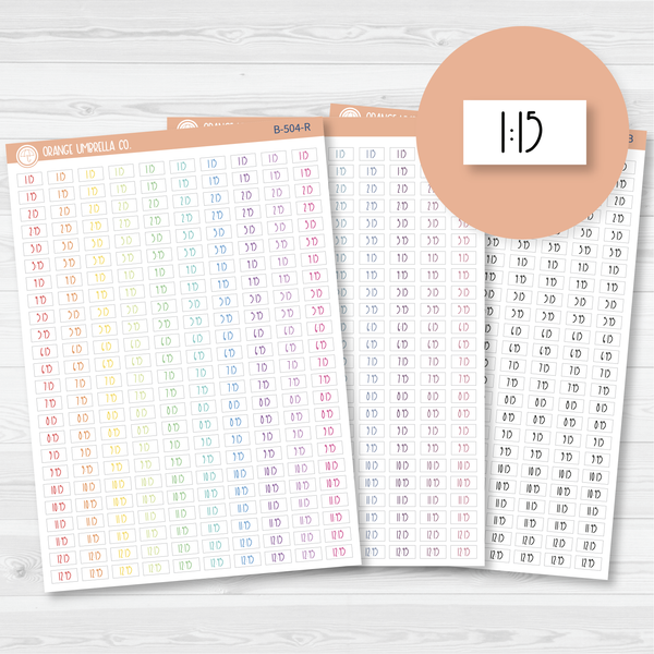 Time - Quarter and 3-Quarter Hour Print Planner Stickers | FC12 Print | B-504