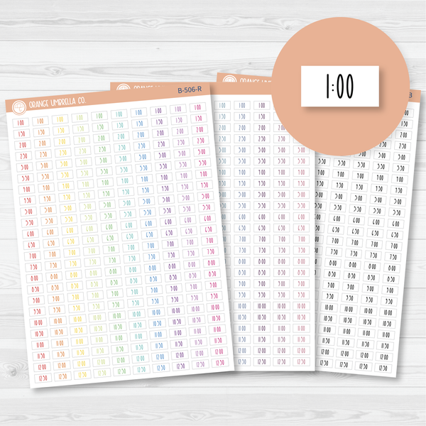 Time - 30-Minute / Hour Print Planner Stickers | FC12 Print | B-506