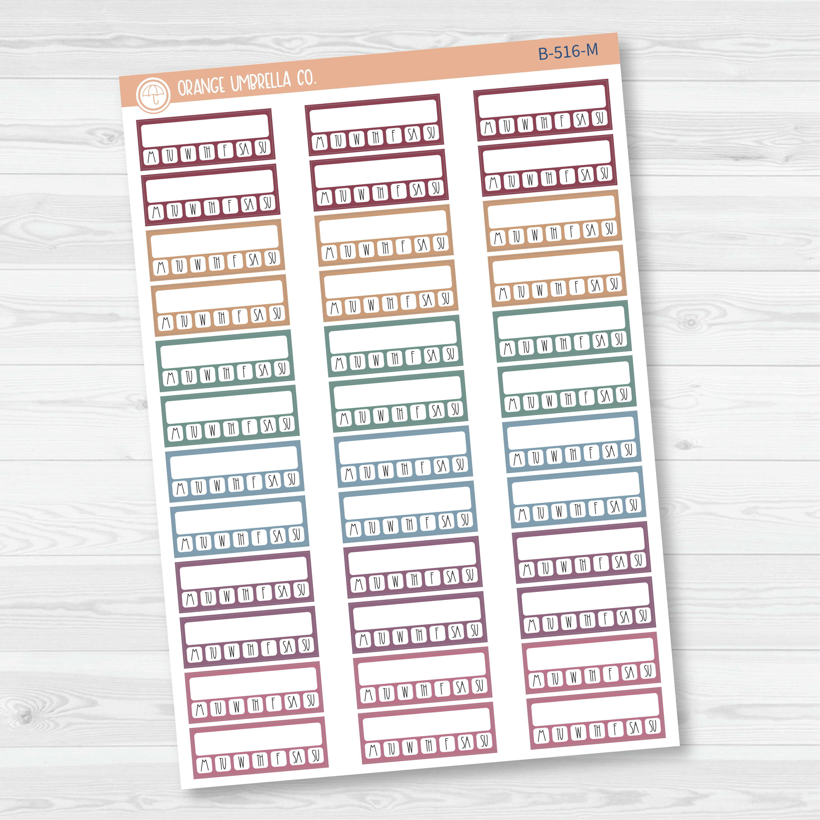Weekly Habit Tracker - Hobonichi Cousin Planner Stickers | B-516