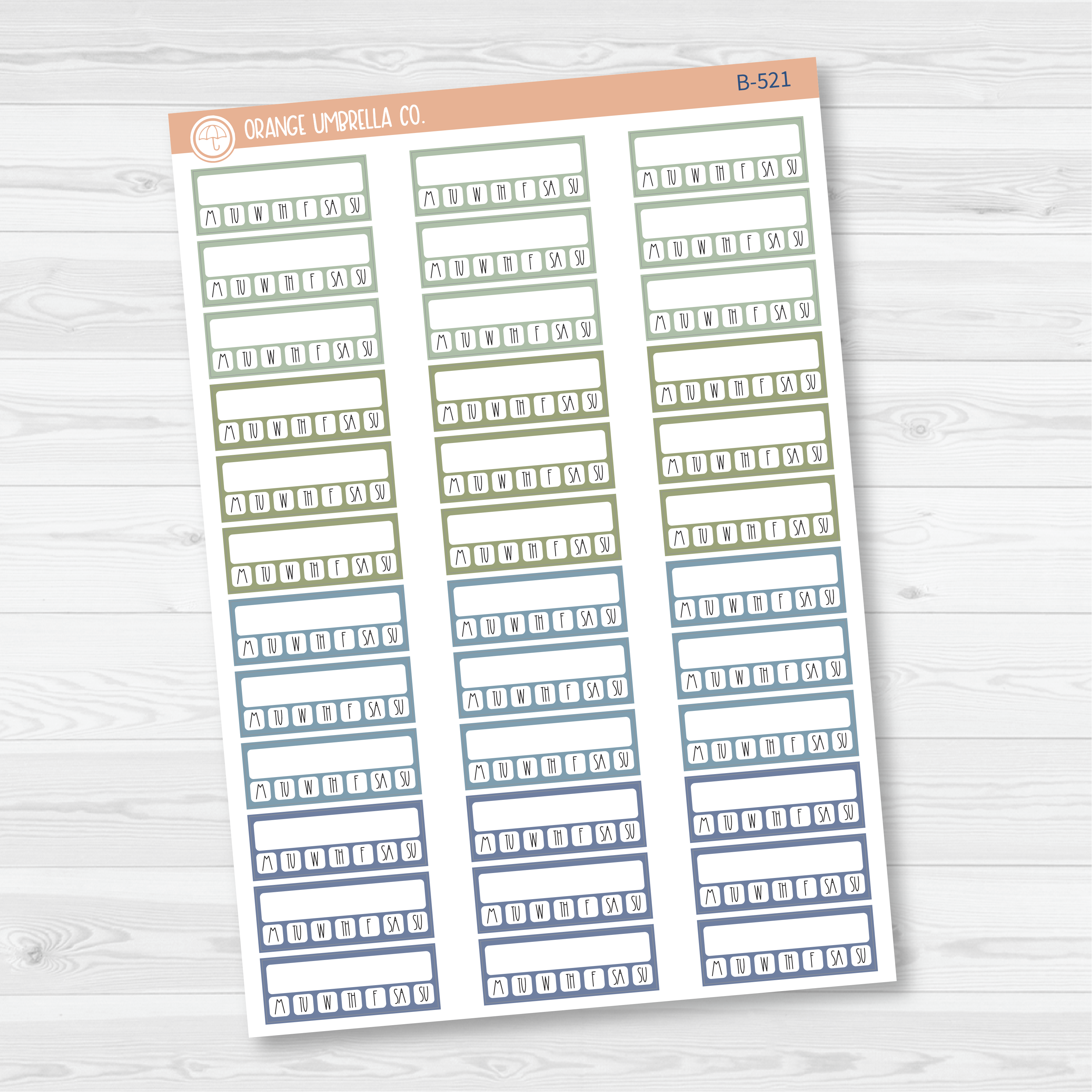CLEARANCE | Hobonichi Cousin Weekly Habit Tracker Planner Stickers | Muted | B-520-521-522
