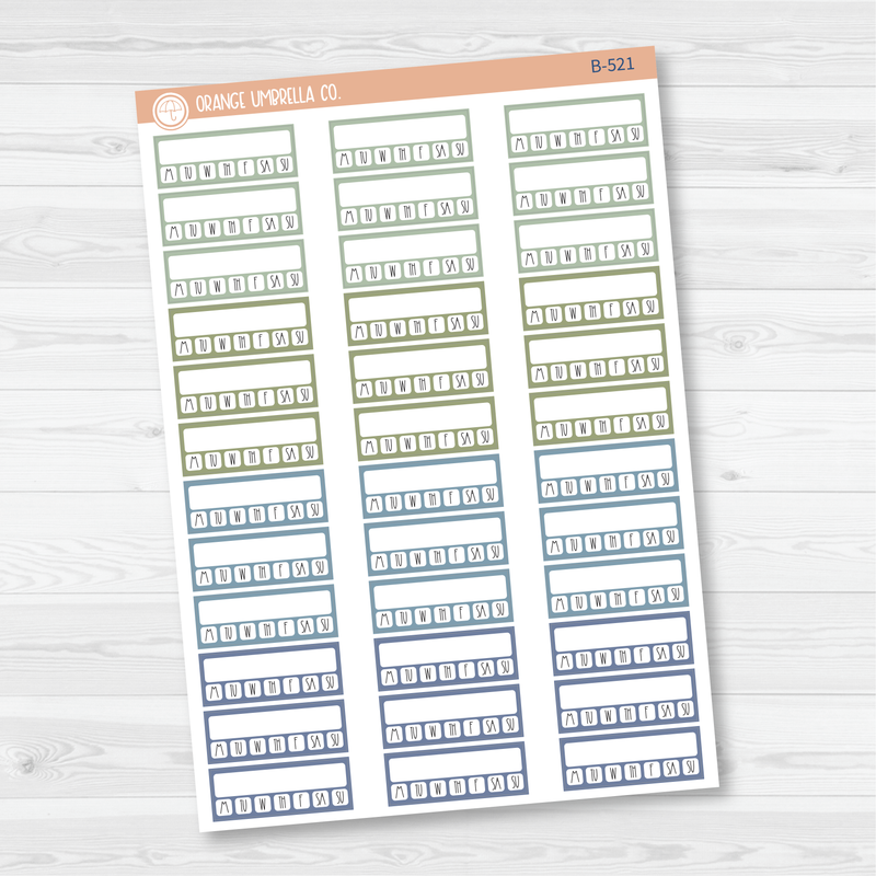 Hobonichi Cousin Weekly Habit Tracker Planner Stickers | Muted | B-520-521-522