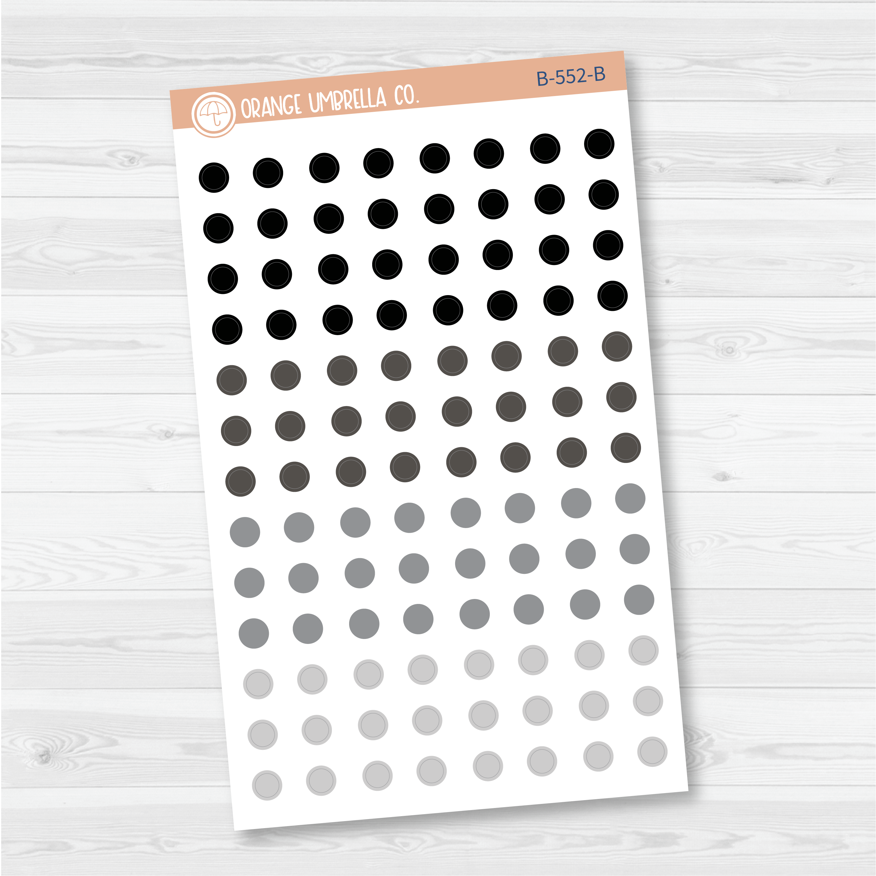 Hobonichi Cousin Grid Circle Dot Planner Stickers | B-552
