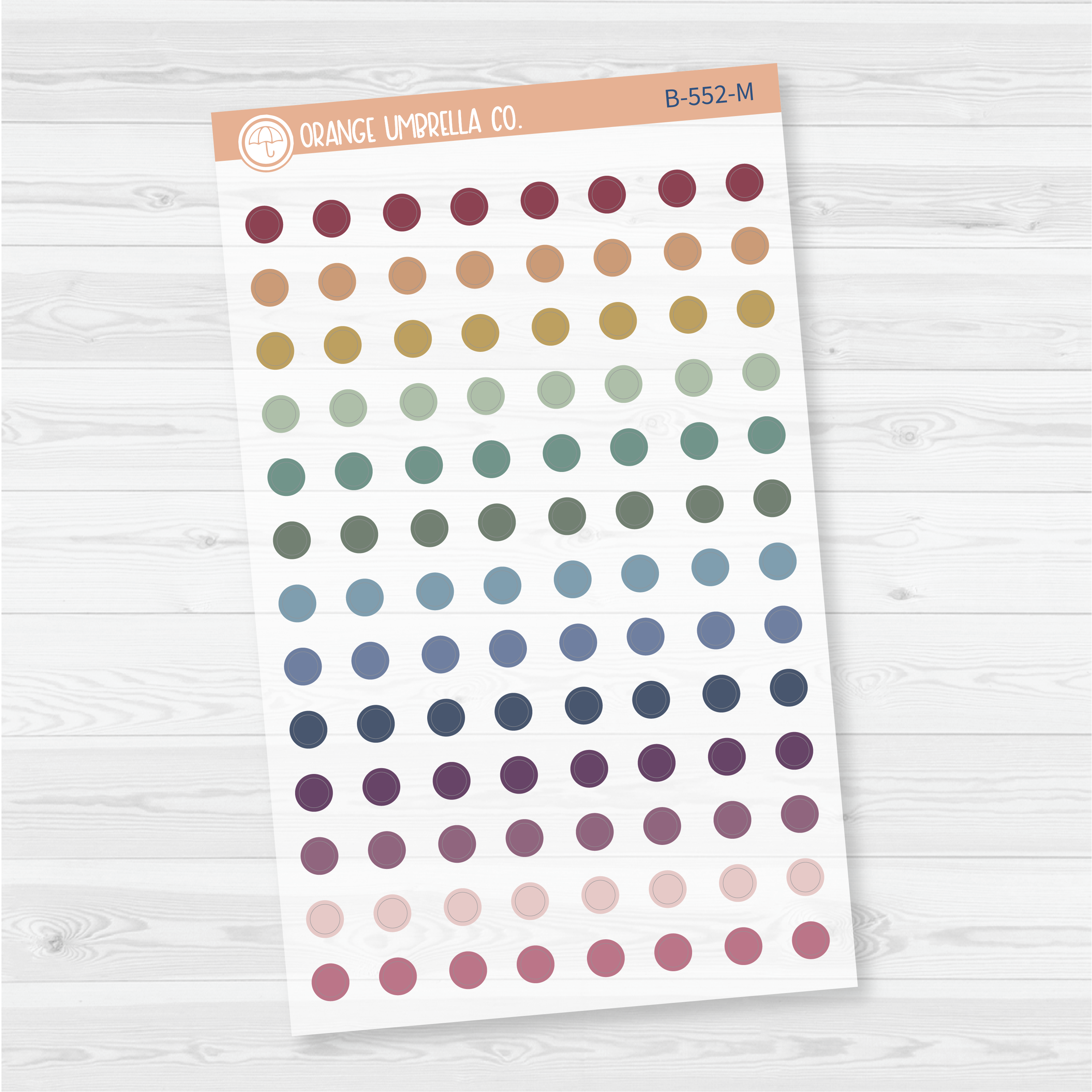 Hobonichi Cousin Grid Circle Dot Planner Stickers | B-552