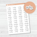 Hobonichi Cousin Day Of Week Header Script Planner Stickers | FC12 Cursive | B-563-B