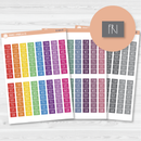 Hobonichi Cousin Day Of Week Color Block Date Cover Planner Stickers | FC12 Print | B-564