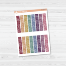 Hobonichi Cousin Day Of Week Color Block Date Cover Planner Stickers | FC12 Cursive | B-565