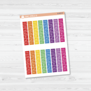 Hobonichi Cousin Day Of Week Color Block Date Cover Planner Stickers | FC12 Cursive | B-565