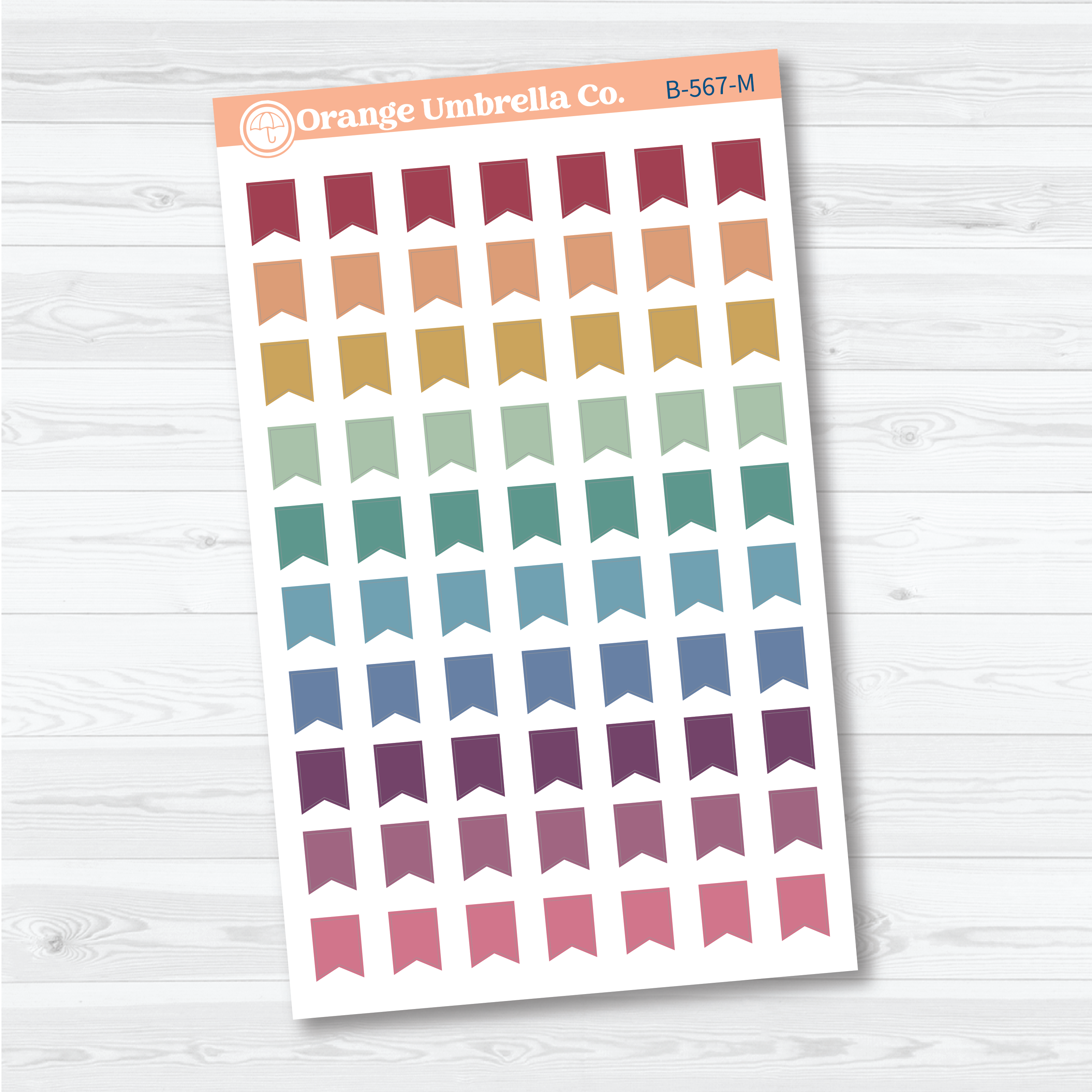 Hobonichi Cousin Mini Flag Planner Stickers | B-567