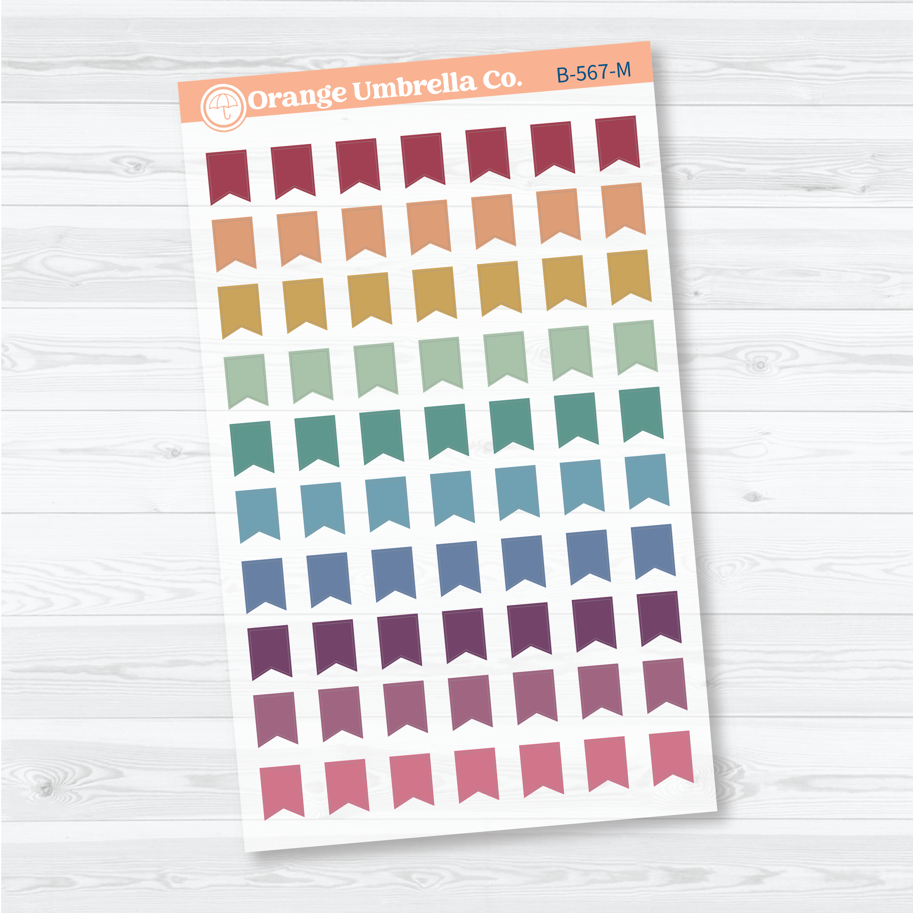 CLEARANCE | Hobonichi Cousin Mini Flag Planner Stickers | Clear Matte | B-567-CM