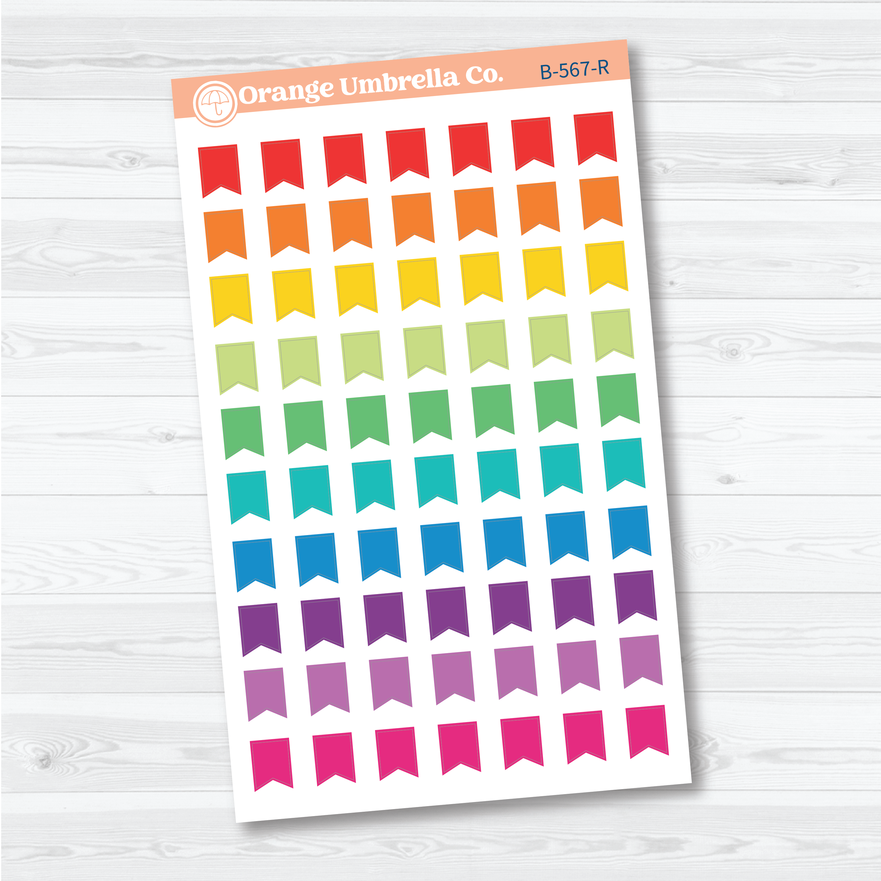 Hobonichi Cousin Mini Flag Planner Stickers | B-567
