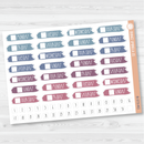 Brush Stroke Day of the Week Date Cover Planner Stickers | B-573