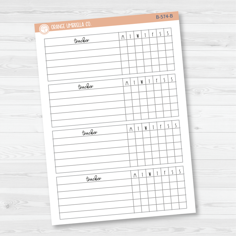 7x9 Vertical Priorities Habit Tracker Basic Planner Stickers | B-574-B