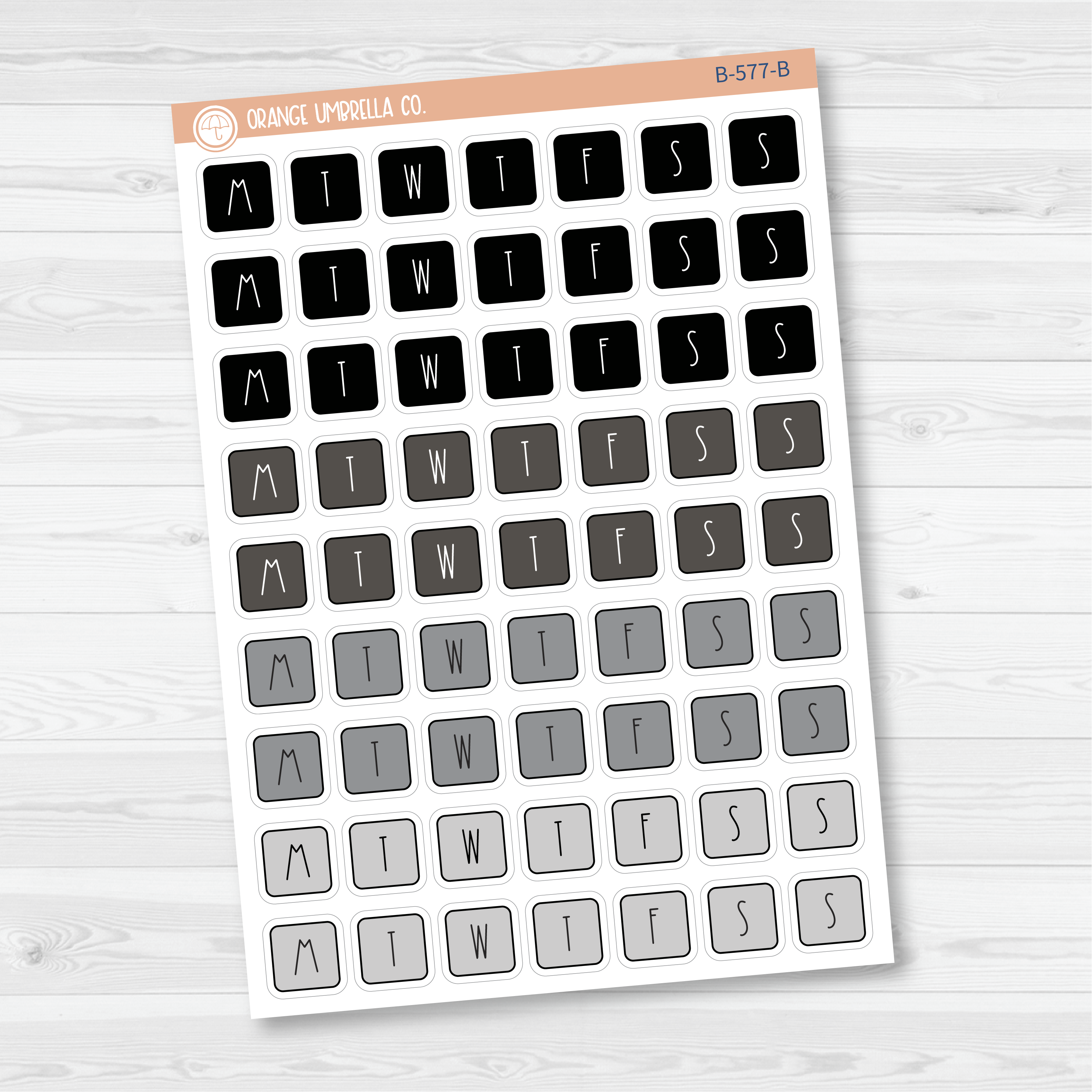 CLEARANCE | Weekday Letter Covers Planner Stickers | FC12 Print | B-577