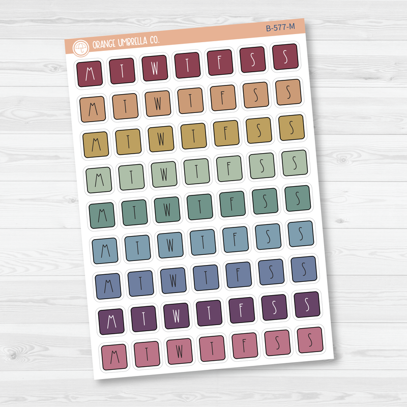 Weekday Letter Covers Planner Stickers | FC12 Print | B-577