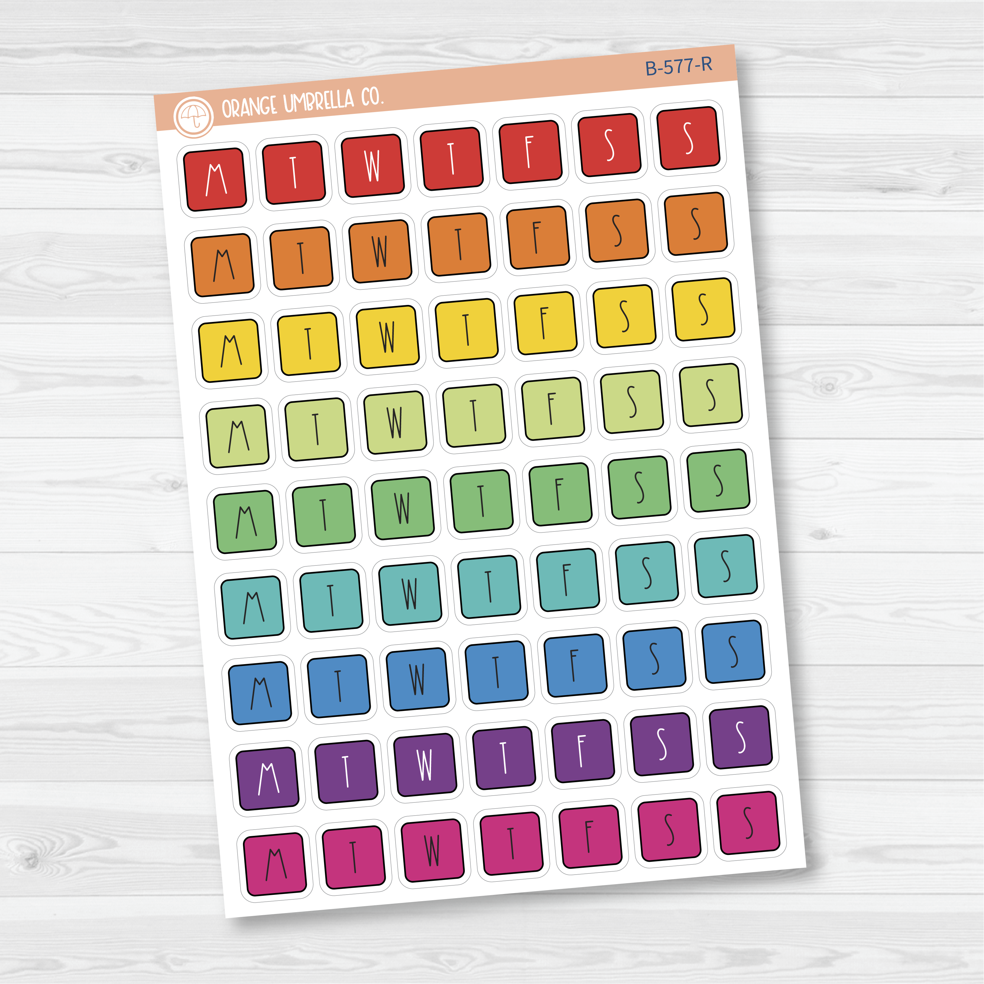 CLEARANCE | Weekday Letter Covers Planner Stickers | FC12 Print | B-577