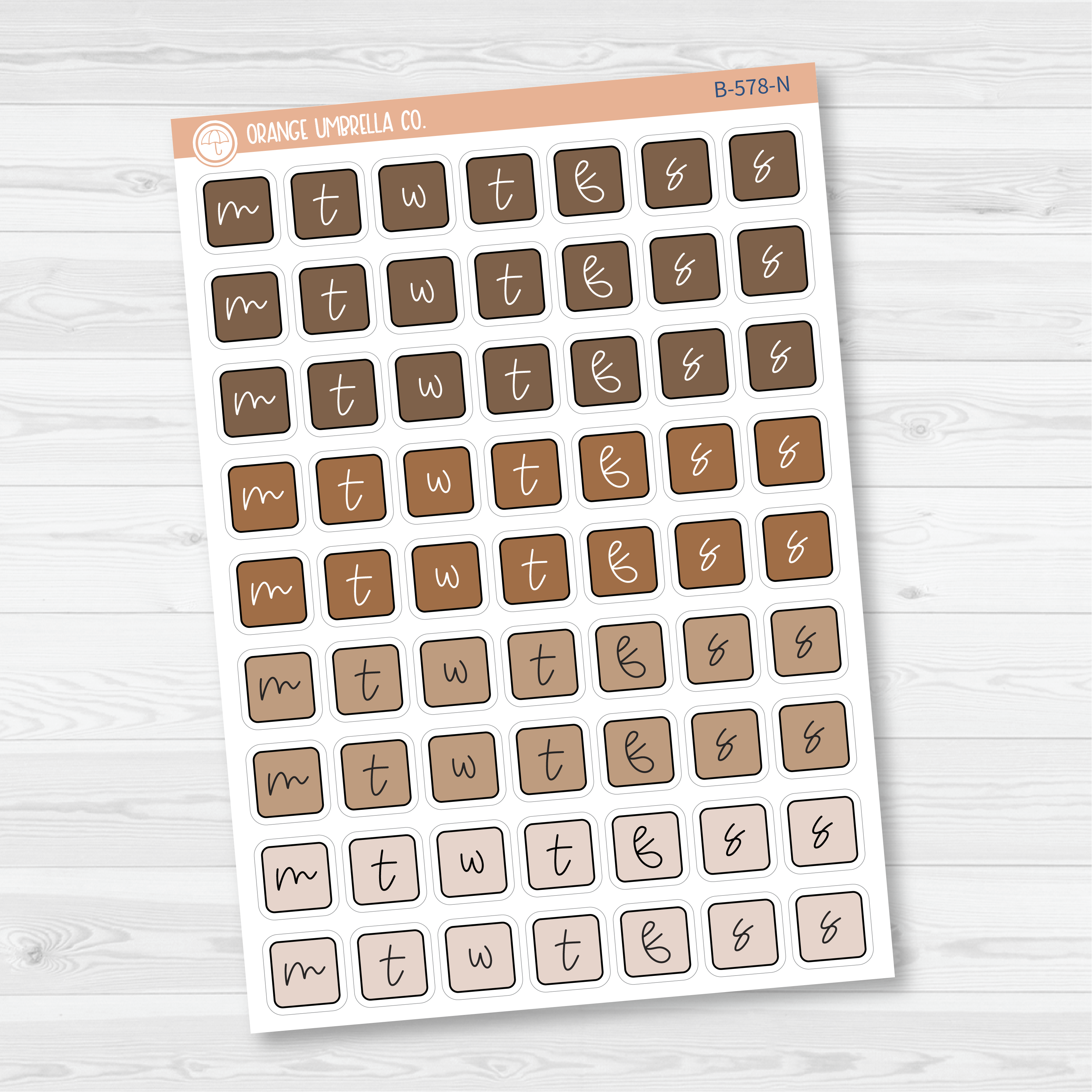 Weekday Letter Covers Planner Stickers | FC12 Script | B-578