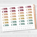Hobonichi Cousin Brush Stroke Weekday Covers Planner Stickers | B-579