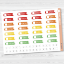 Hobonichi Cousin Brush Stroke Weekday Covers Planner Stickers | B-579