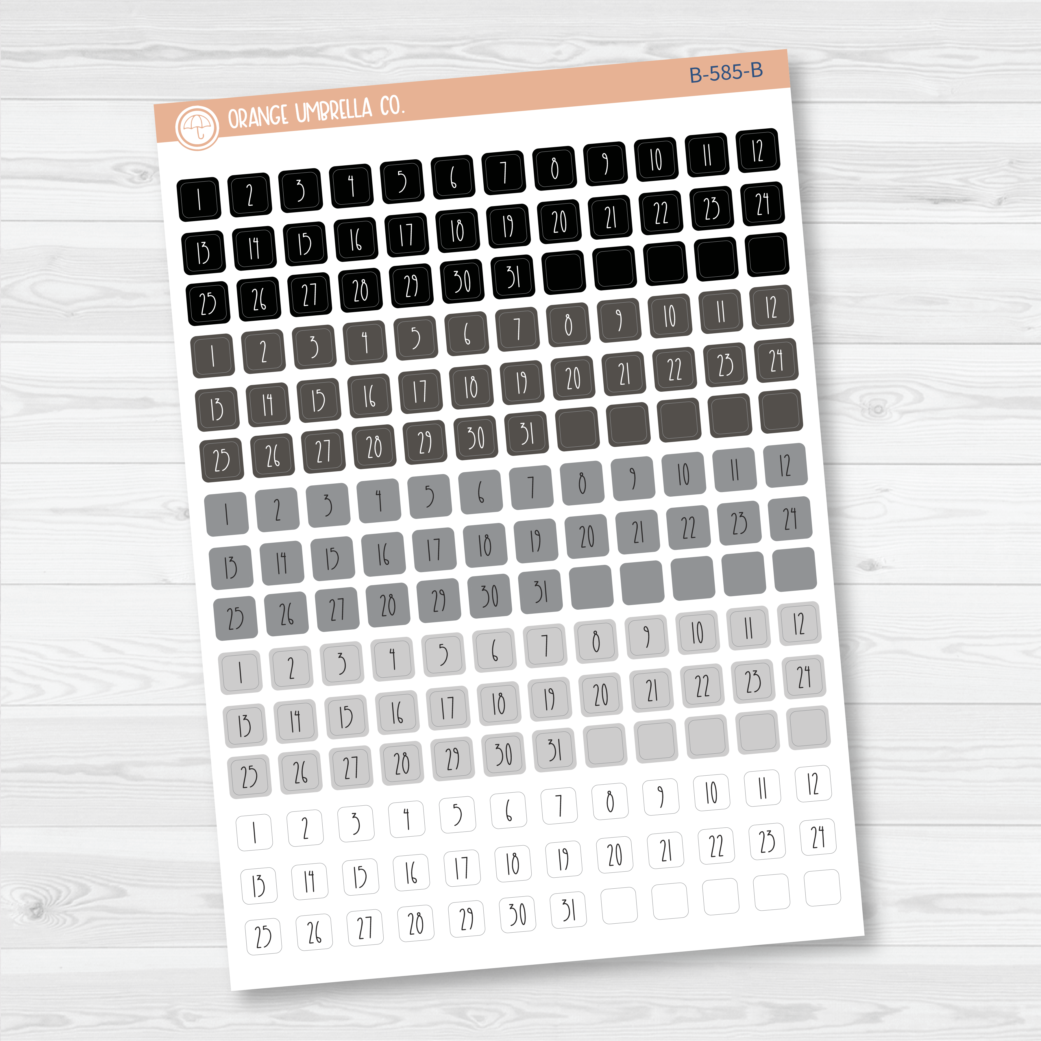 CLEARANCE | Mini Date Dots - 5 Months Planner Stickers | Square FC12 Print | B-585