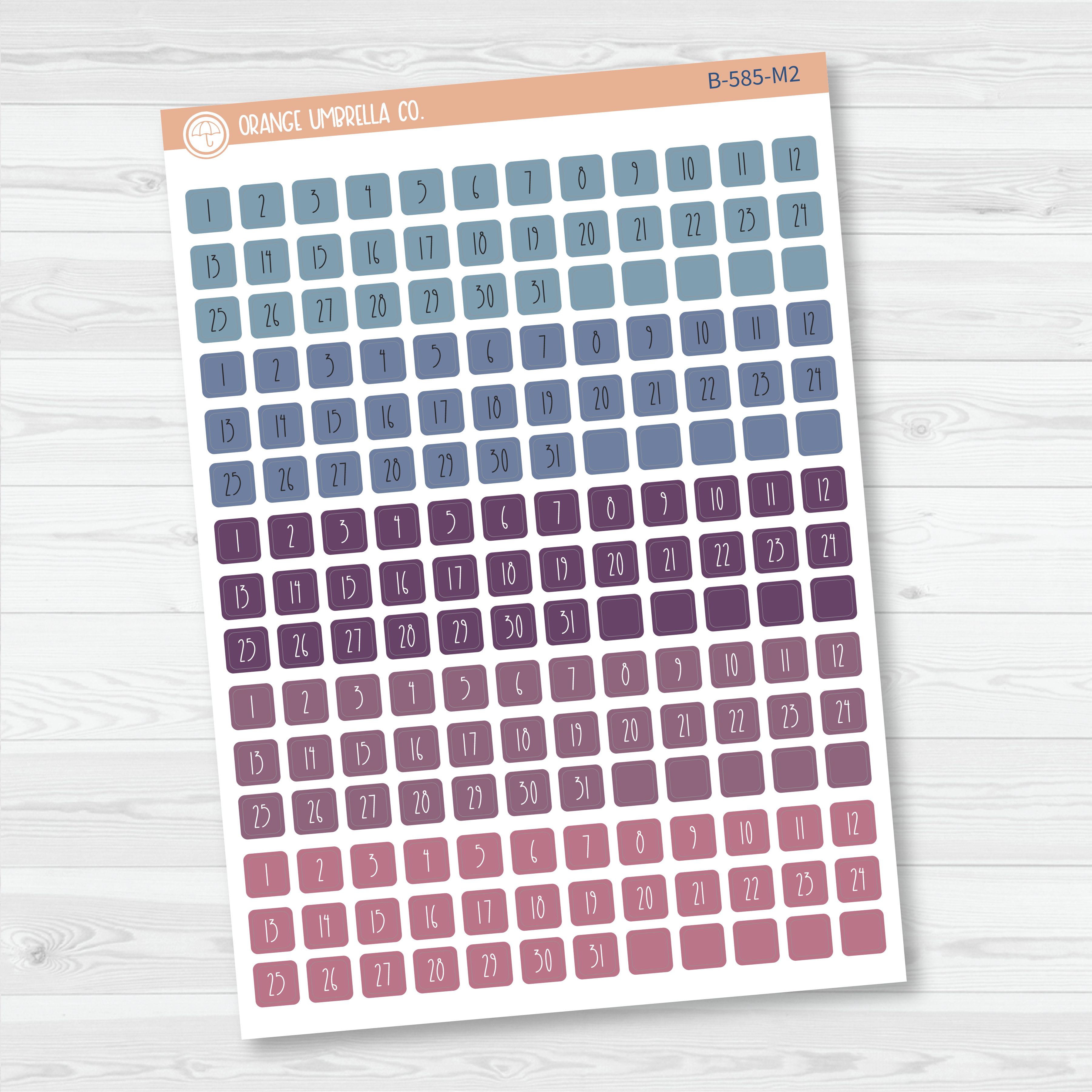 CLEARANCE | Mini Date Dots - 5 Months Planner Stickers | Square FC12 Print | B-585
