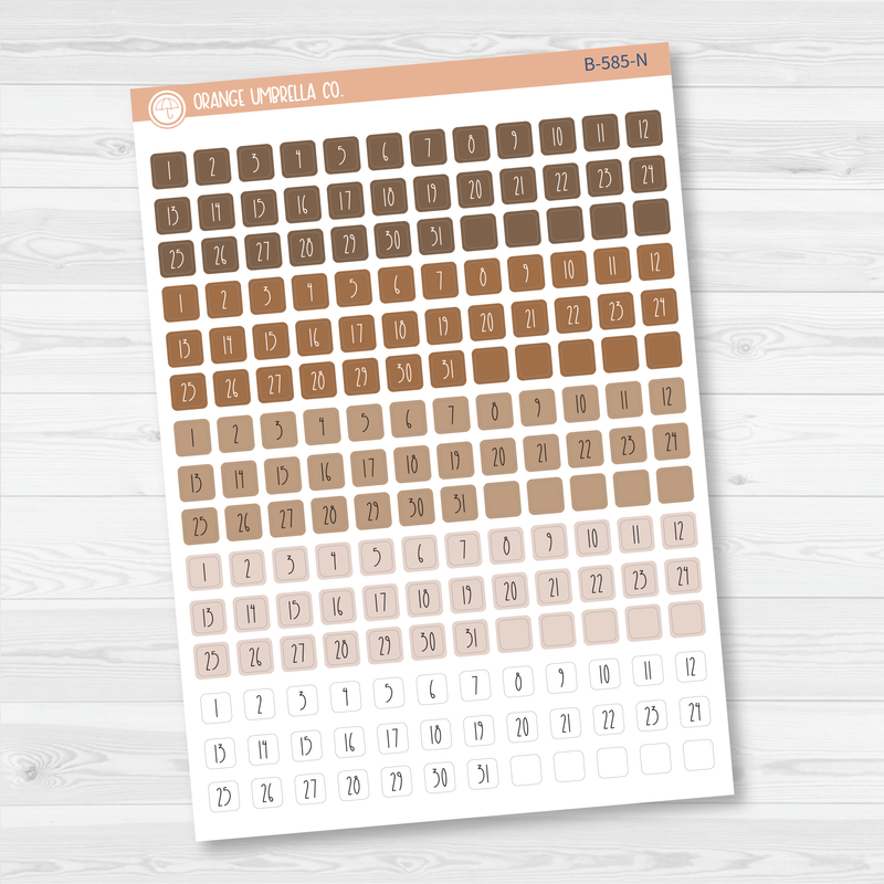 Mini Date Dots - 5 Months Planner Stickers | Square FC12 Print | B-585