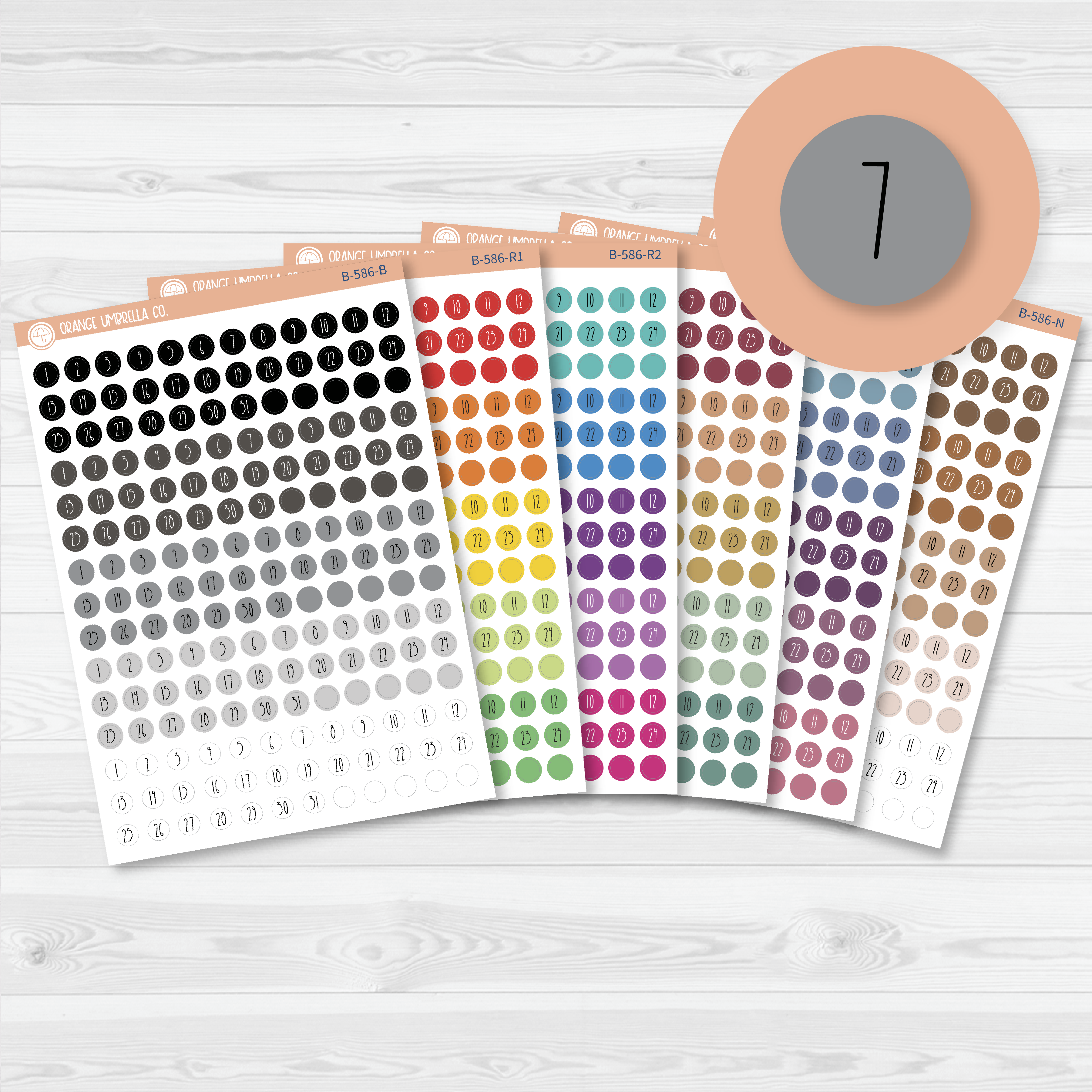 CLEARANCE | Tiny Date Dots - 5 Months Planner Stickers | Circle FC12 Print | B-586