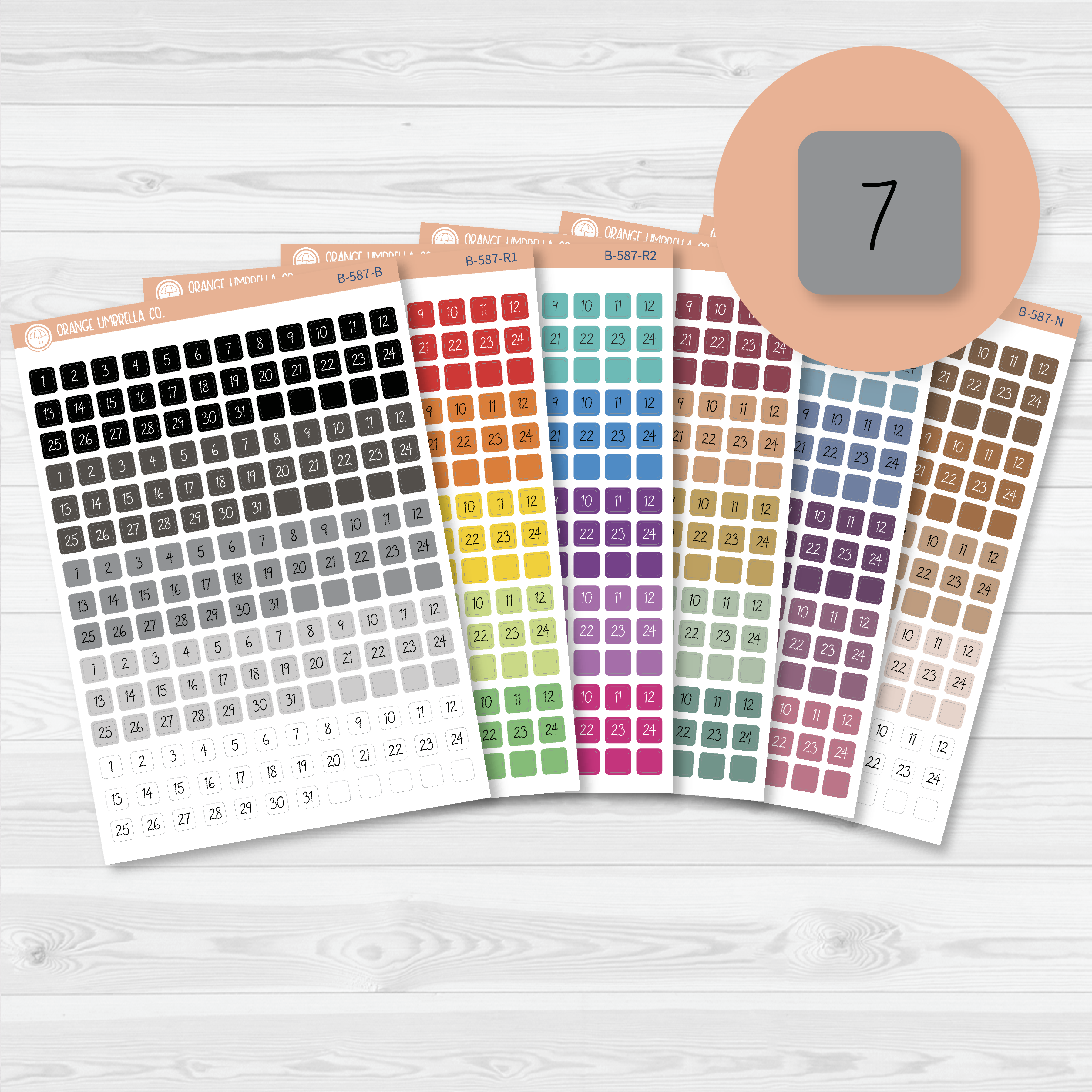 Mini Date Dots - 5 Months Planner Stickers | Square FC12 Script | B-587