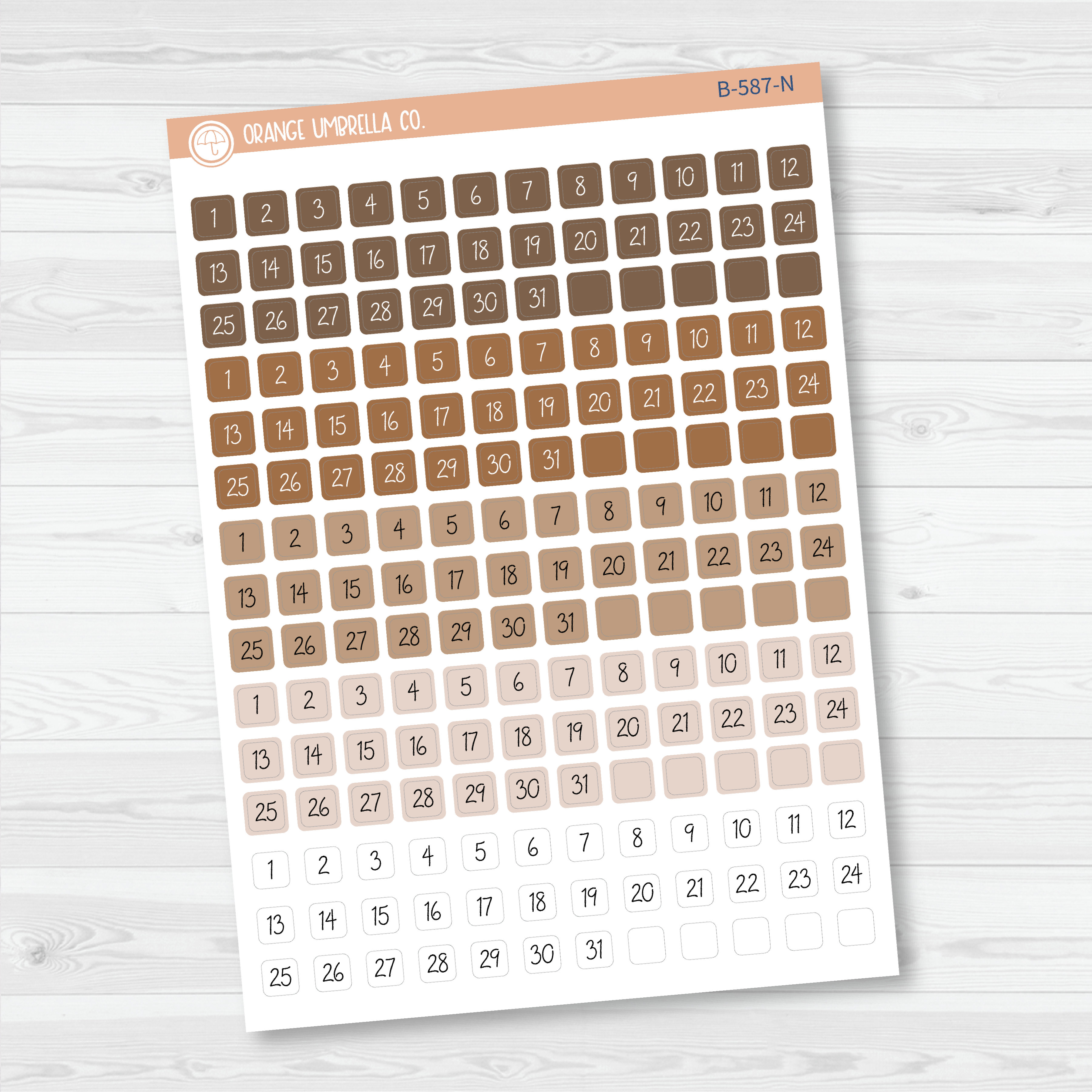 Mini Date Dots - 5 Months Planner Stickers | Square FC12 Script | B-587