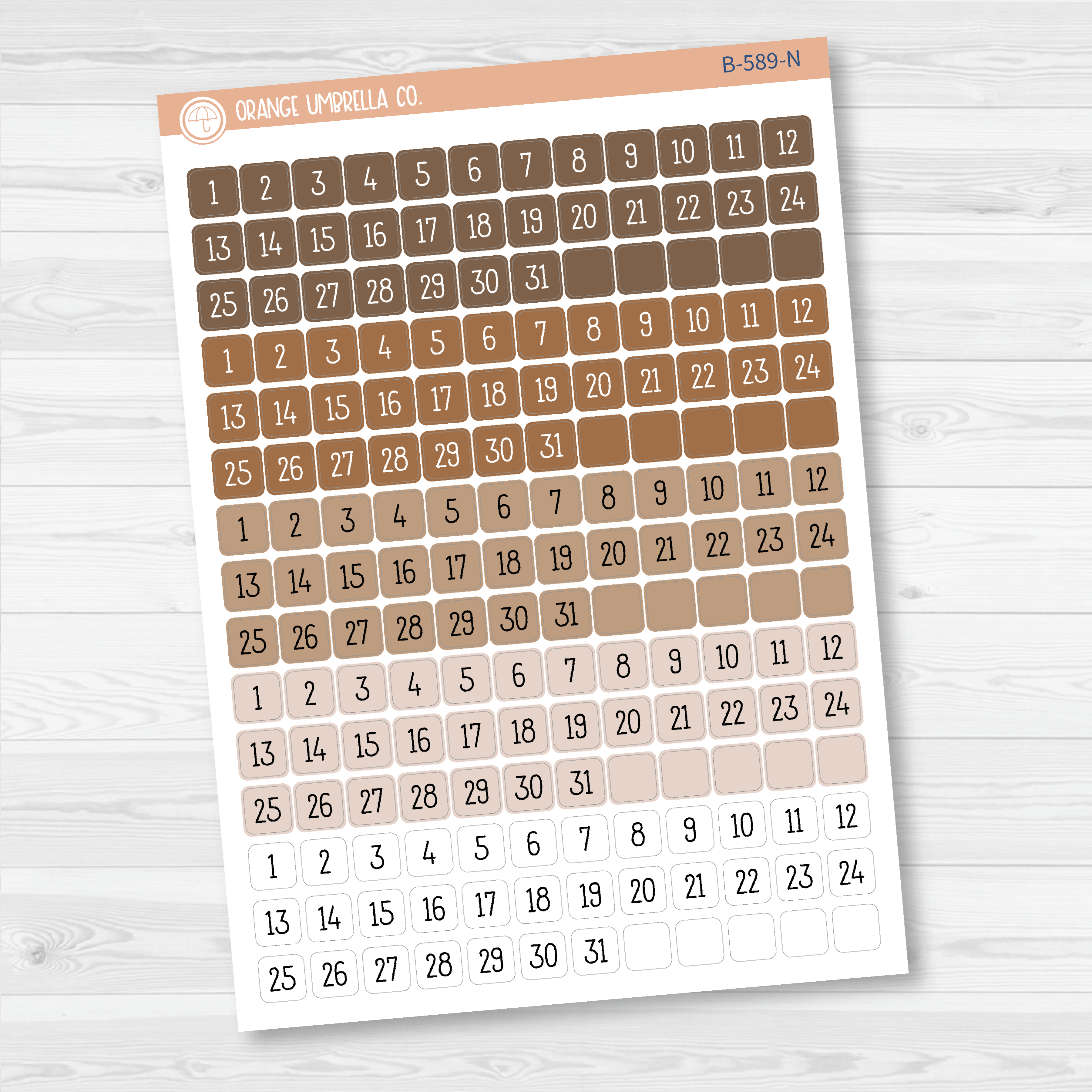 CLEARANCE | Date Dots - 5 Months Planner Stickers | Square F16 Print | B-589
