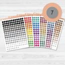 Date Dots - 5 Months Planner Stickers | Circle F16 Script | B-592