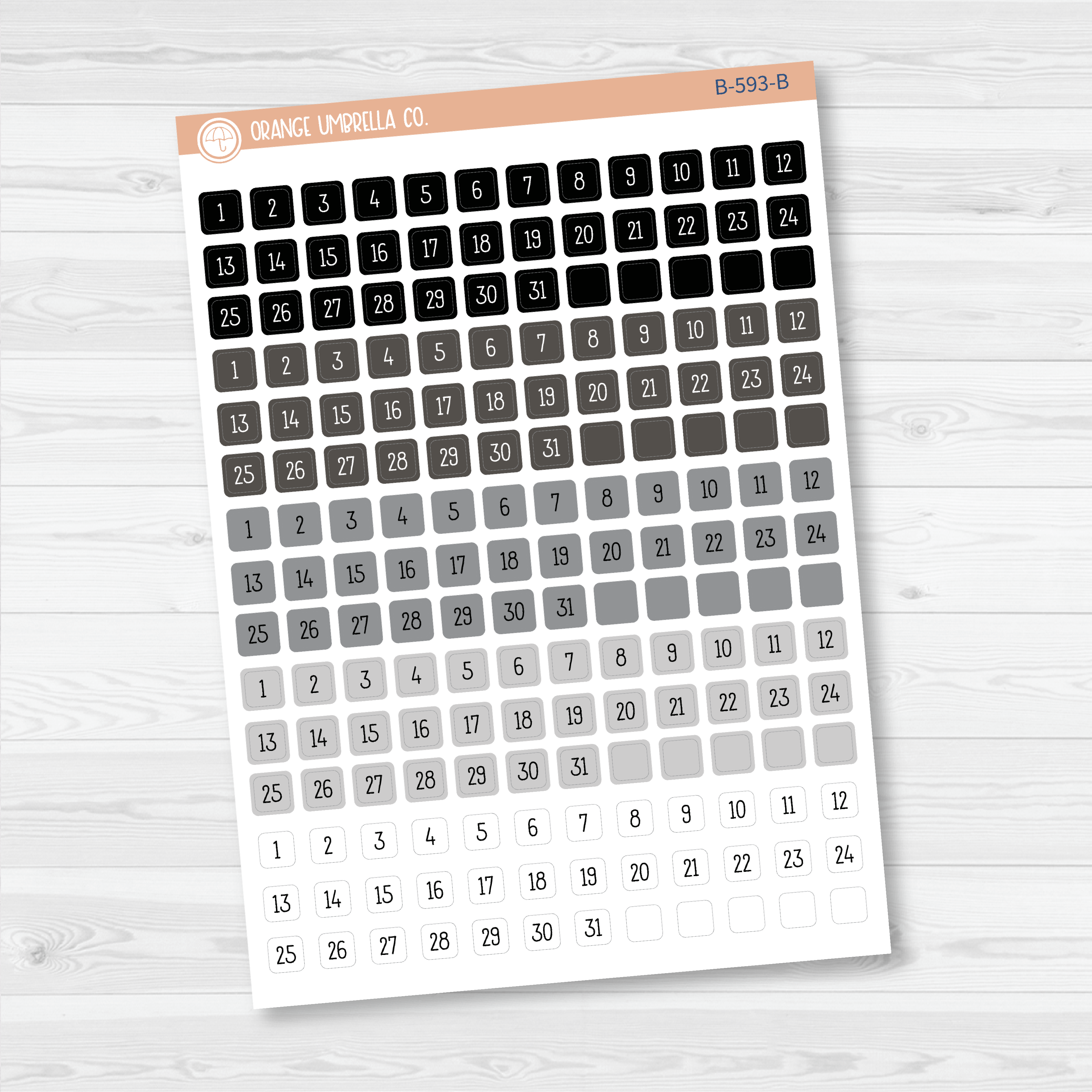 CLEARANCE | Tiny Date Dots - 5 Months Planner Stickers | Square F16 Print | B-593