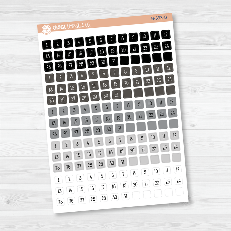 Tiny Date Dots - 5 Months Planner Stickers | Square F16 Print | B-593