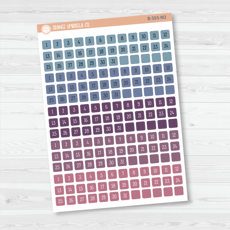 Tiny Date Dots - 5 Months Planner Stickers | Square F16 Print | B-593