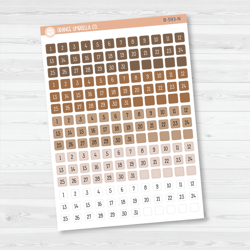 Tiny Date Dots - 5 Months Planner Stickers | Square F16 Print | B-593