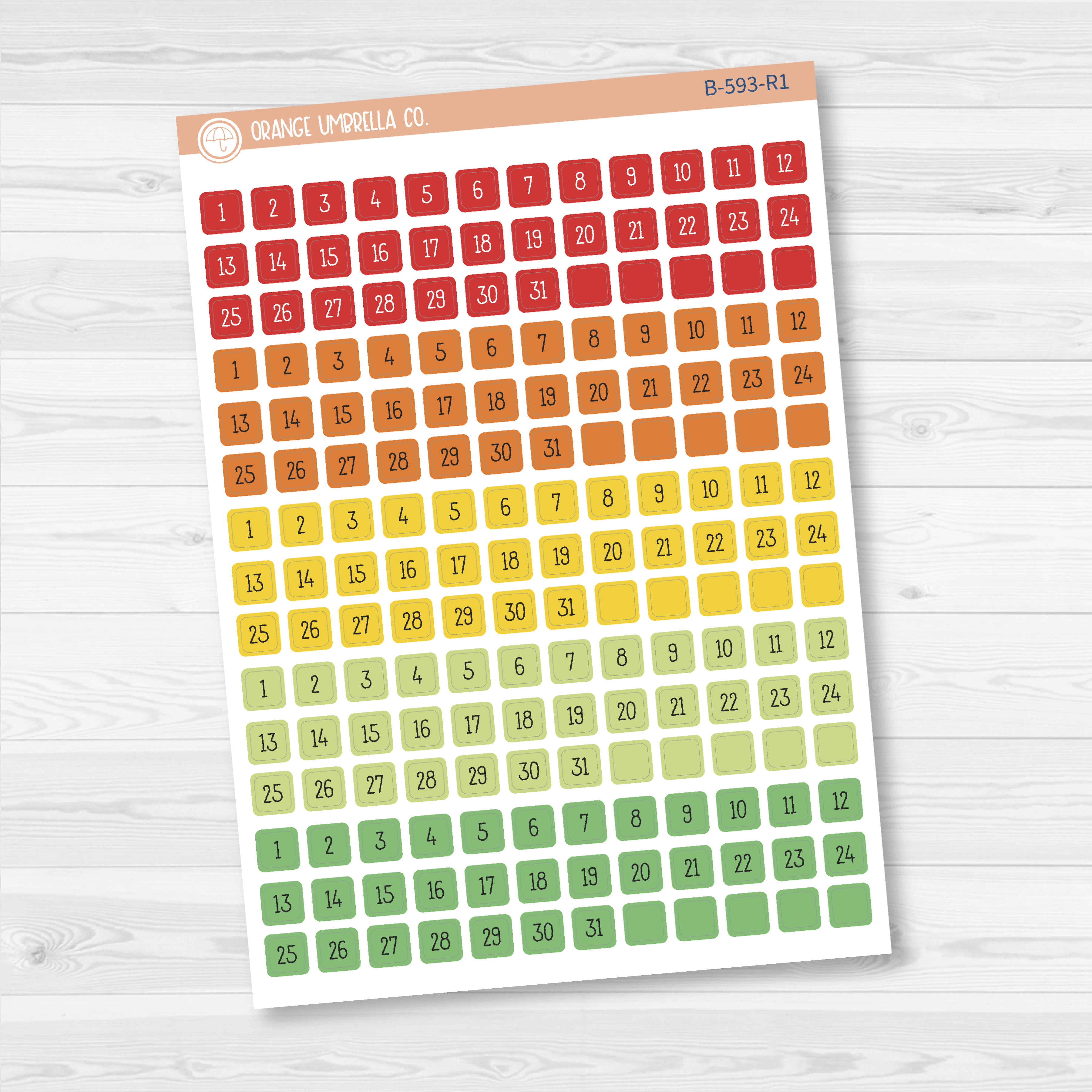 CLEARANCE | Tiny Date Dots - 5 Months Planner Stickers | Square F16 Print | B-593