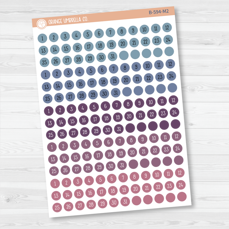 Tiny Date Dots - 5 Months Planner Stickers | Circle F16 Print | B-594