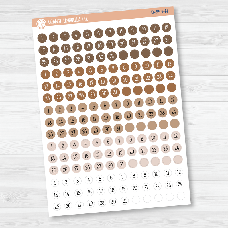 Tiny Date Dots - 5 Months Planner Stickers | Circle F16 Print | B-594