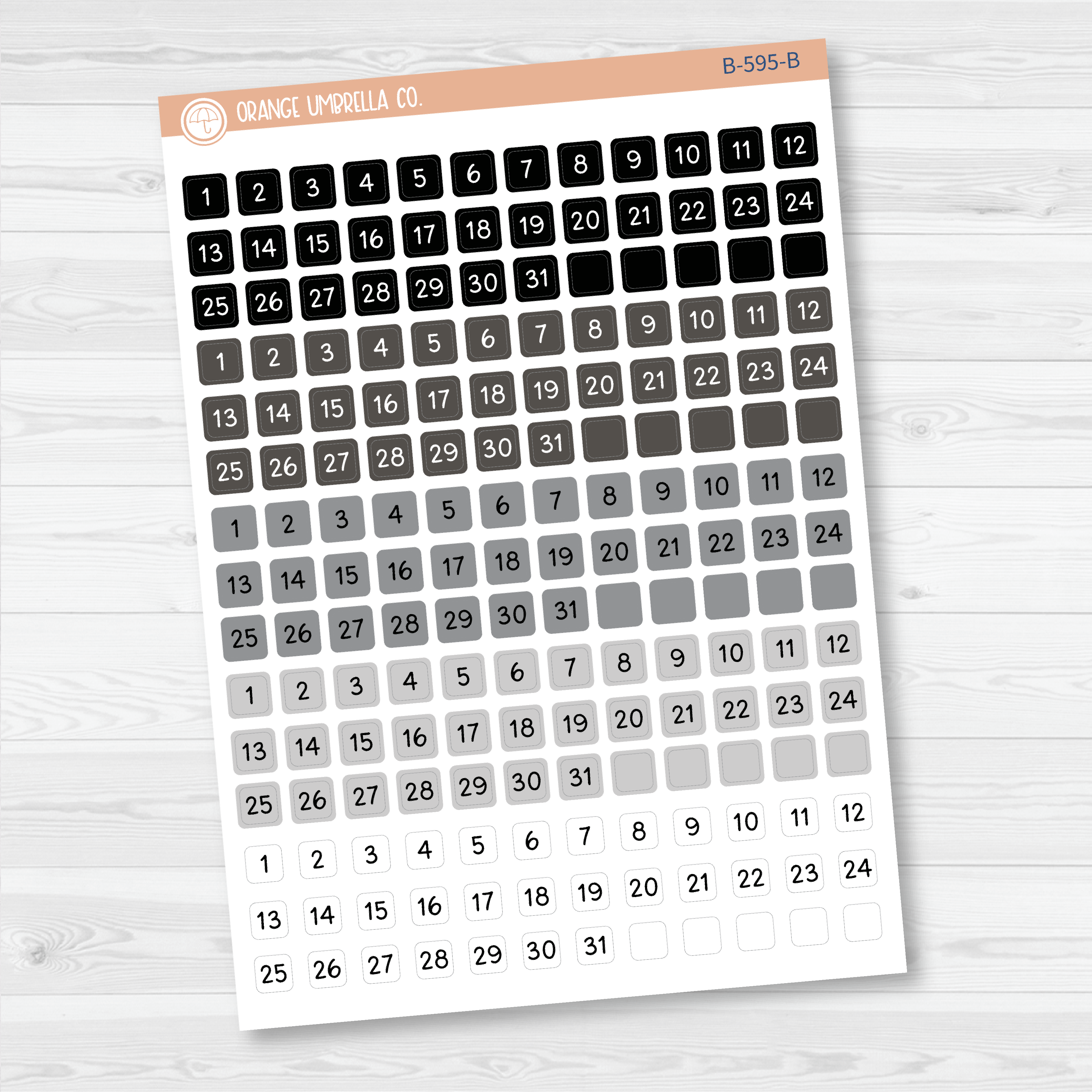 Tiny Date Dots - 5 Months Planner Stickers | Square F16 Script | B-595