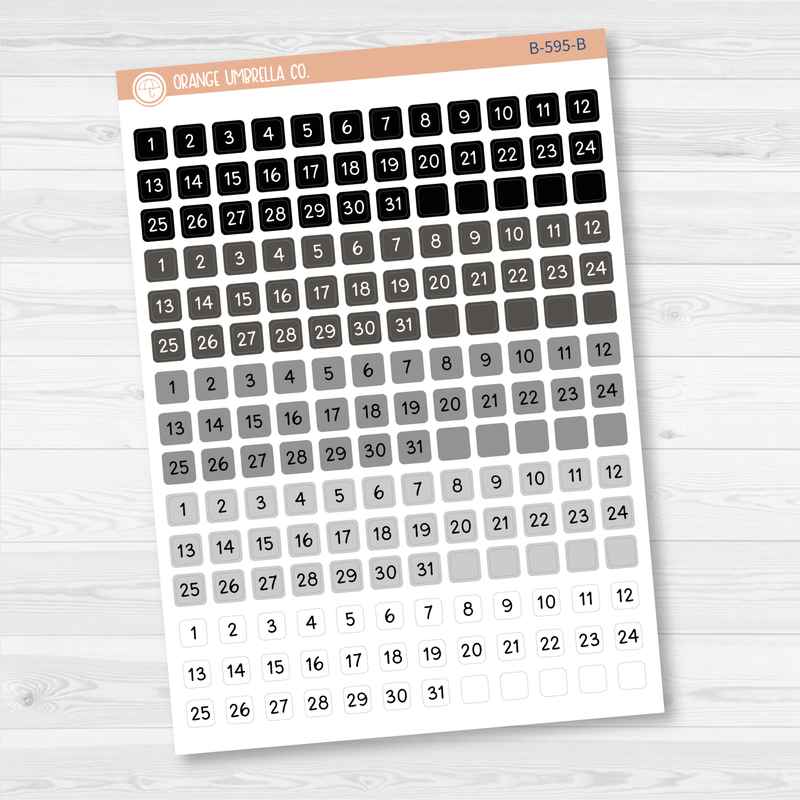 Tiny Date Dots - 5 Months Planner Stickers | Square F16 Script | B-595