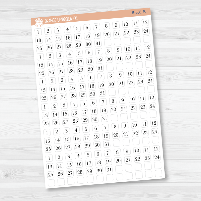 6 Months of Mini Date Dot Covers Planner Stickers | B-601-B-602