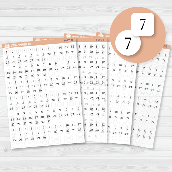6 Months of Mini Date Dot Covers Planner Stickers | B-601-B-602