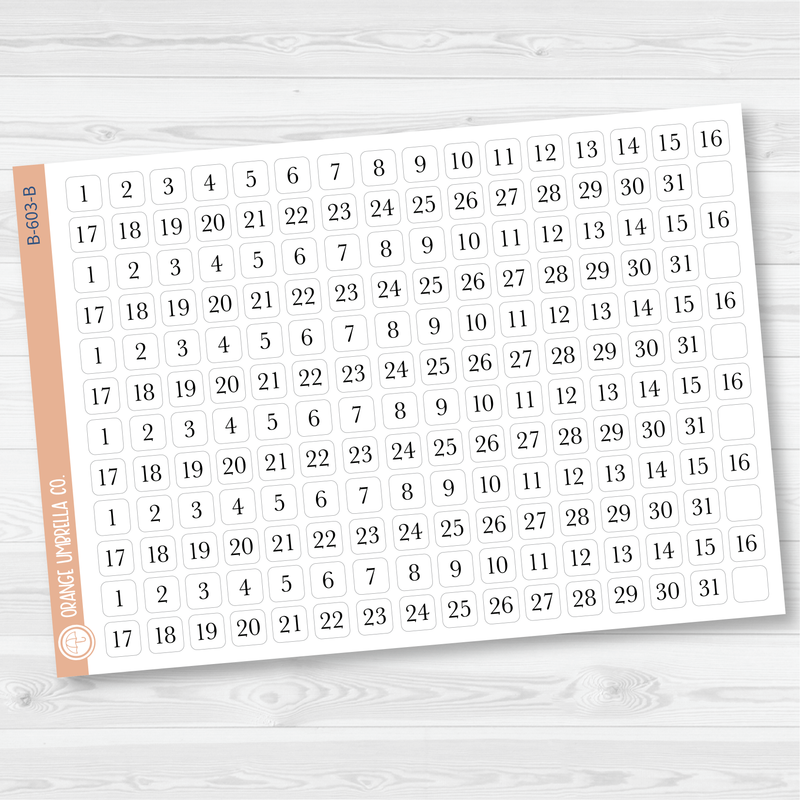 6 Months of Date Dot Covers Planner Stickers | B-603-B-604