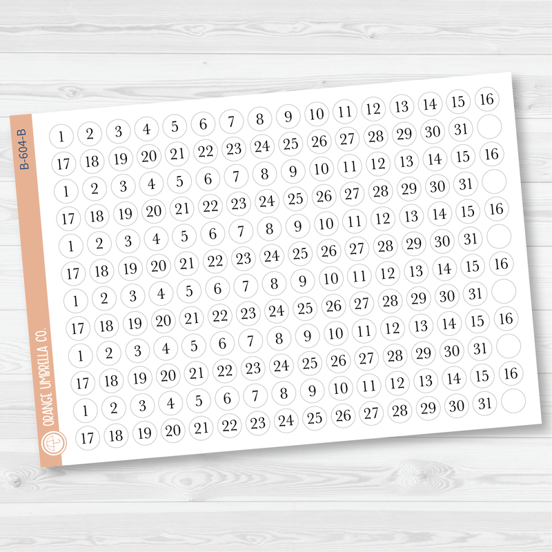 6 Months of Date Dot Covers Planner Stickers | B-603-B-604