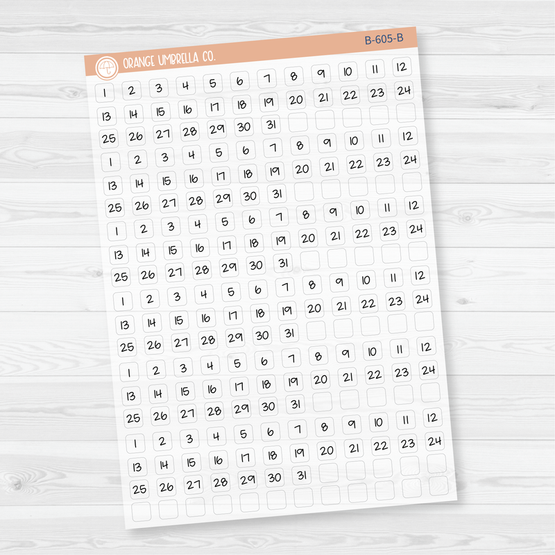 6 Months of Mini Date Dot Covers Planner Stickers | FJP | B-605-B-606