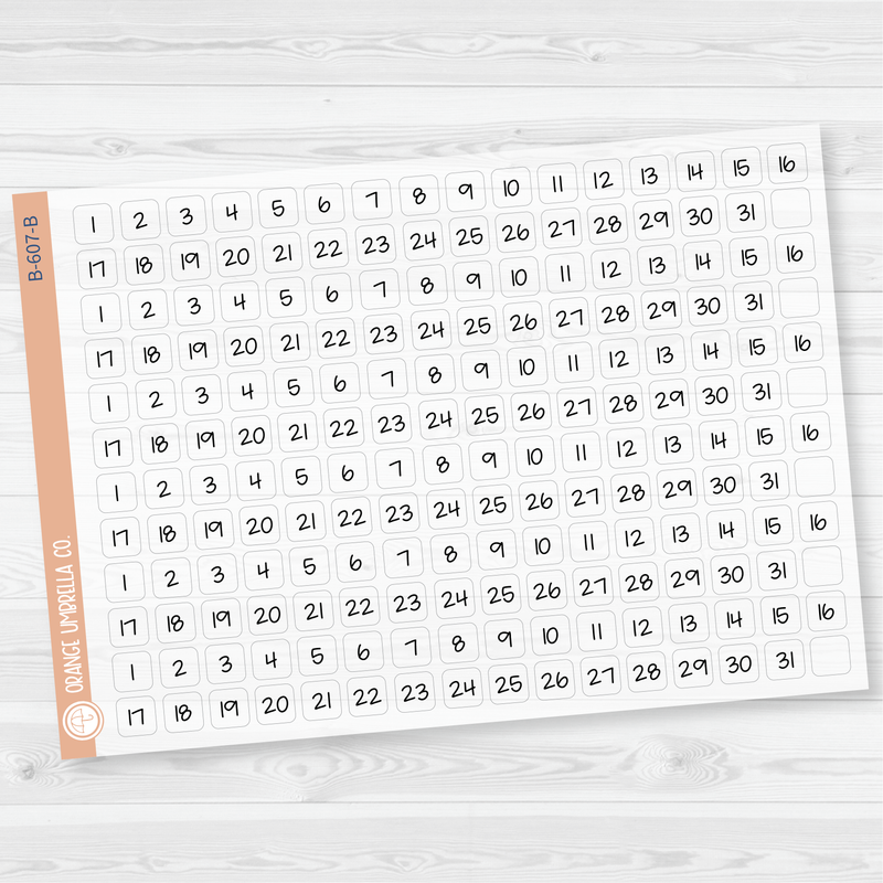 6 Months of Date Dot Covers Planner Stickers | FJP | B-607-B-608