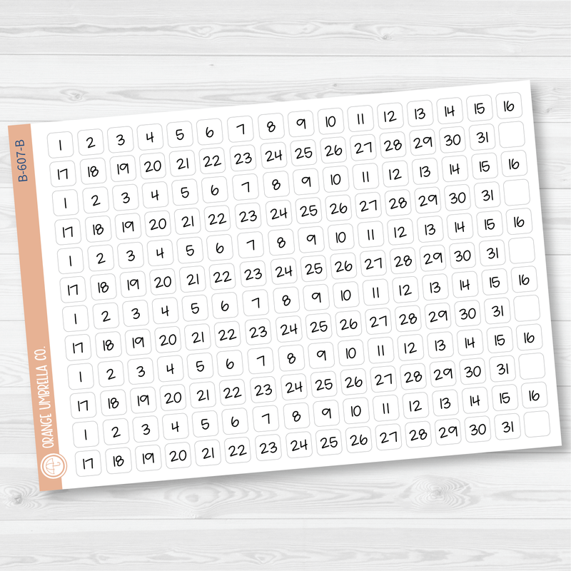 6 Months of Date Dot Covers Planner Stickers | FJP | B-607-B-608