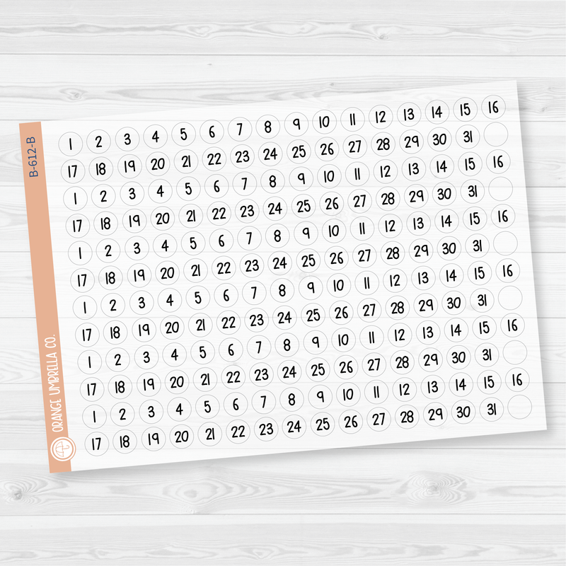 6 Months of Date Dot Covers Planner Stickers | FSP | B-611-B-612