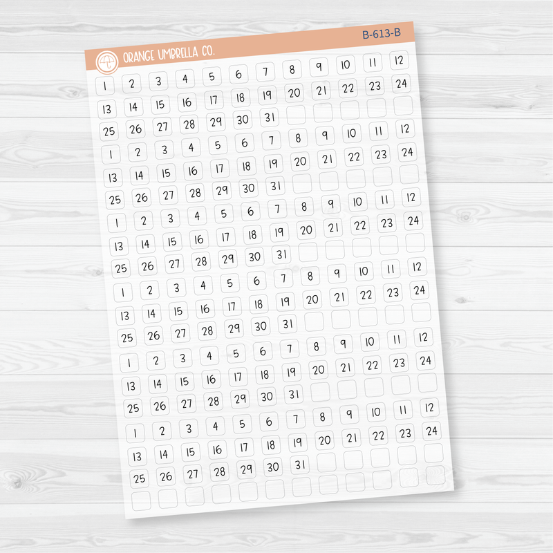 6 Months of Mini Date Dot Covers Planner Stickers | JF | B-613-B-614